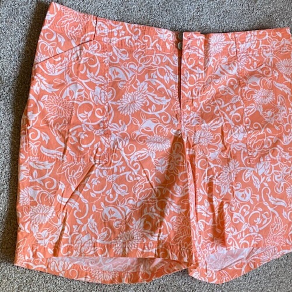Lane Bryant - Lightweight Casual Floral Peachy Orange Shorts